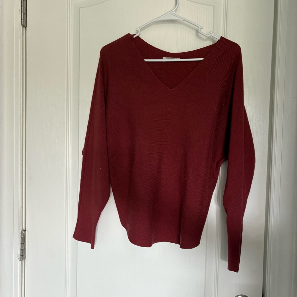 V-Neck Burgundy SnugFit Sweater